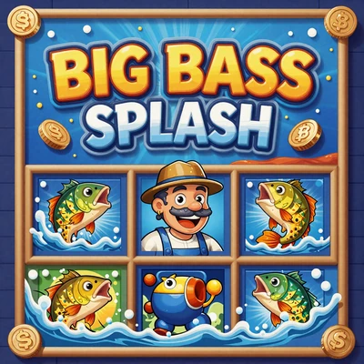 Big Bass Splash Slot Vorschau mit Fischer und Bass-Symbolen