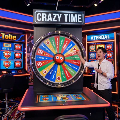 Crazy Time Live Game Show von Evolution Gaming Gl&uuml;cksrad